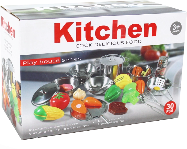 Metalen kookset met accessoires, 30-delig