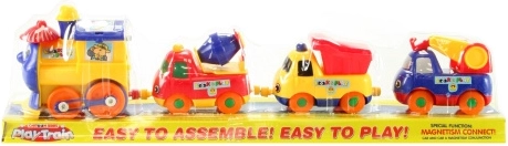 Batterijtrein met magnetische wagonnetjes, 32 cm