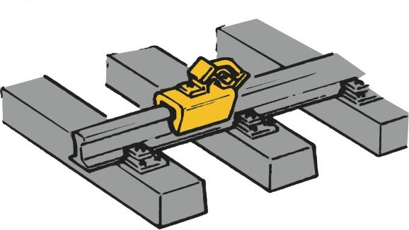 Gele spoorstootblokken ROCO, set van 12 stuks