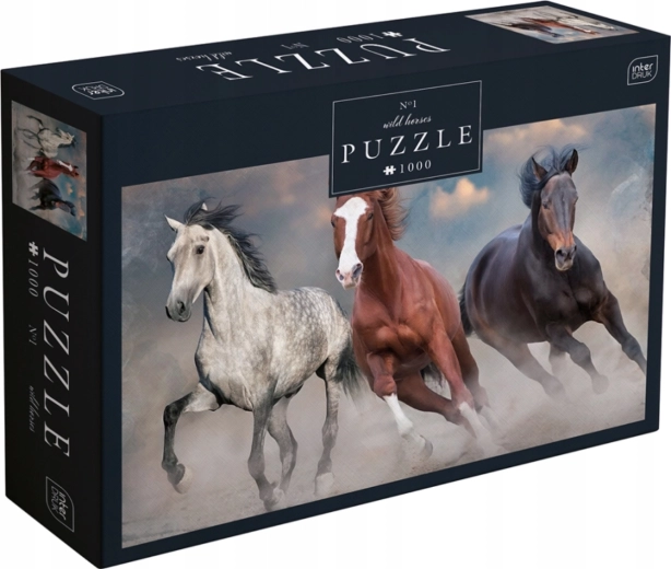 Puzzel Drie wilde paarden met 1000 stukjes
