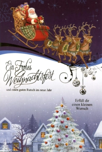 Kerstwensen met Santa Claus (6 motieven) - 100 stuks