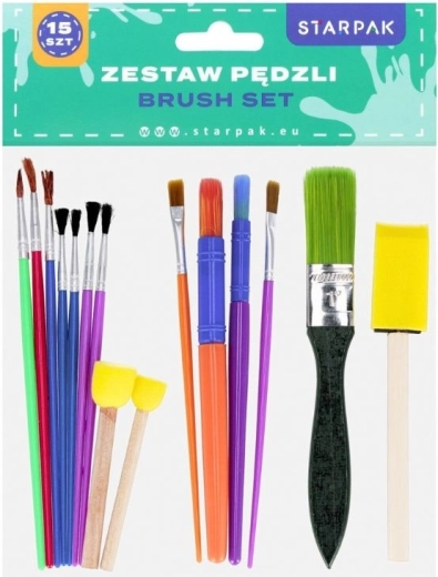 Set schilderspenselen en schuimaplicators 15 stuks