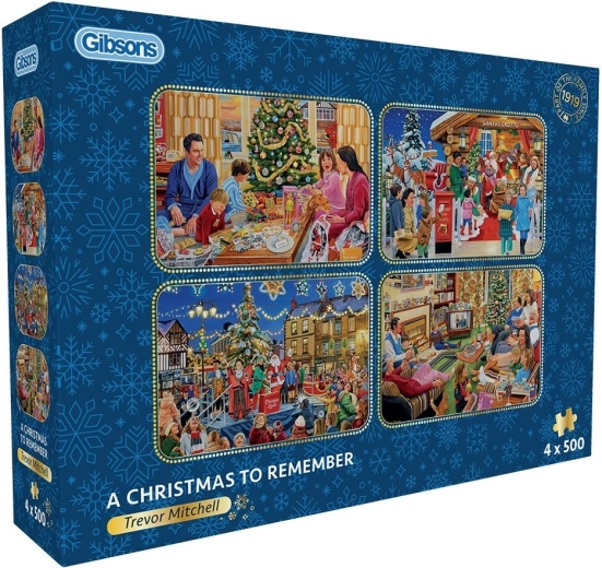 Gibsons puzzel Onvergetelijke Kerst 4×500 stukjes