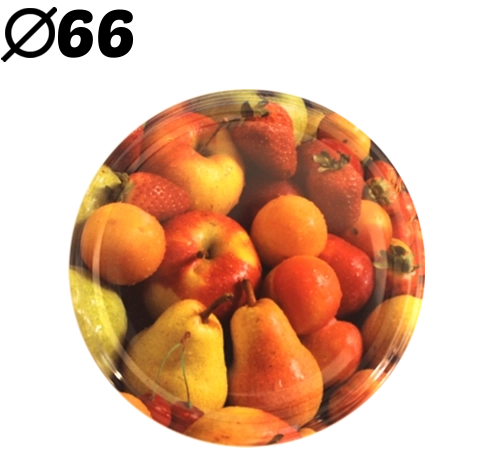 Metalen inmaakdeksels met fruitmotief 66 mm