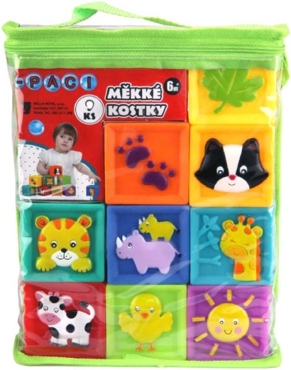 Zachte piepende Paci-Paci-blokken met dieren - 9 stuks