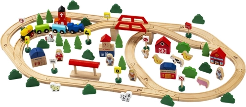 Houten treinbaan 100-delig Babu