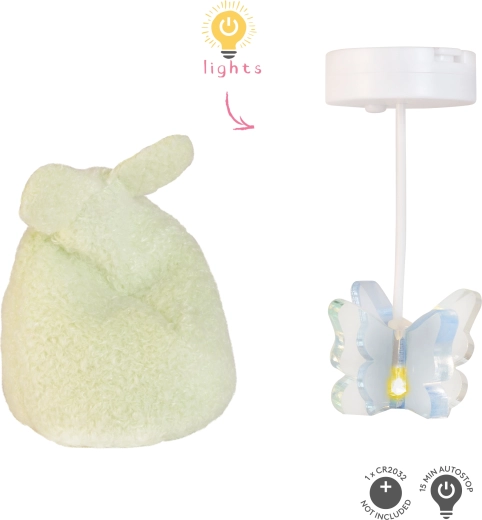 Lundby verlichting voor poppenhuis met vlinderlamp en poef