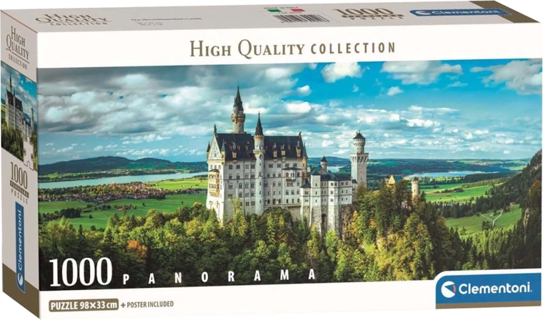 Panoramische puzzel CLEMENTONI – kasteel Neuschwanstein, 1000 stukjes