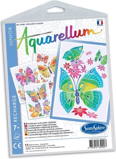 Sentosphere set afbeeldingen voor aquarel Junior – vlinders en bloemen