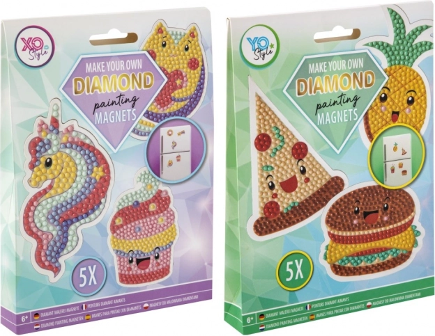 Set voor het maken van magneten met diamantsteentjes, 5 stuks