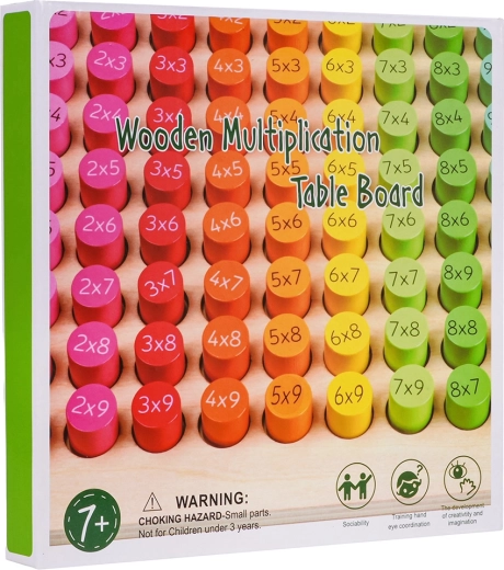 Houten tafel voor het leren vermenigvuldigen