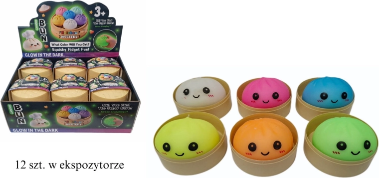 Antistress knijp-dumpling die oplicht in het donker