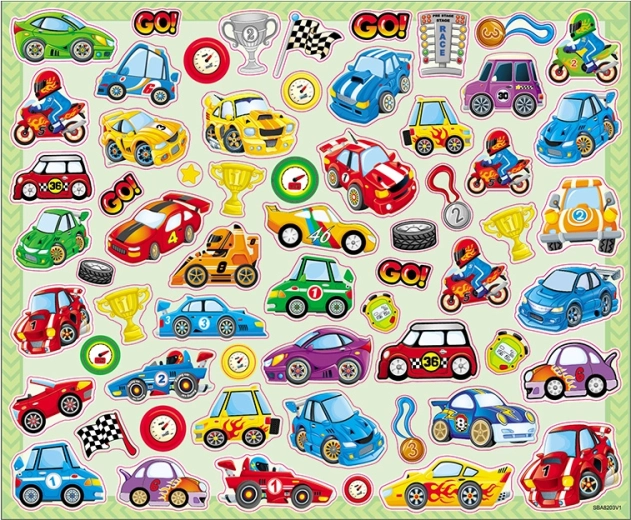 Grote kleurplaten met stickers – vervoersmiddelen