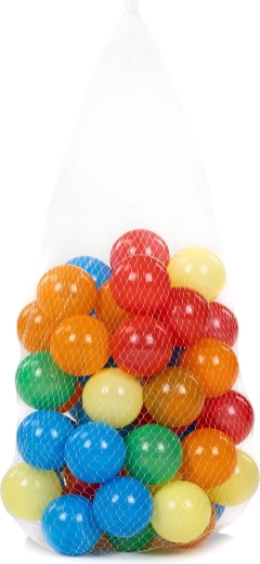 Gekleurde speelballen in net, 50 stuks