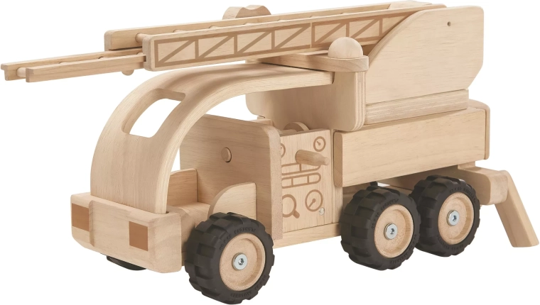 Houten brandweerwagen met ladder PlanToys – speciale editie