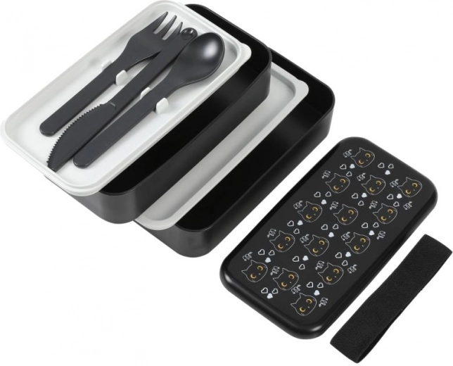 zwarte katten bento box 1,2 l