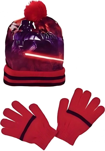 Star Wars muts en handschoenen in rode kleur