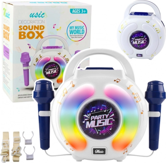 Karaoke set twee microfoons en bluetooth luidspreker