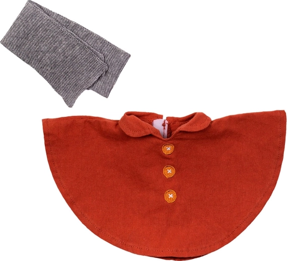 Rubens Barn EcoBuds herfstoutfit voor poppen – poncho en sjaal