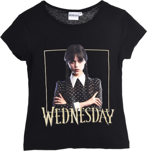 Zwart katoenen T-shirt Wednesday