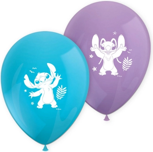 Latex ballonnen DISNEY Stitch en Angel 28 cm, set van 8 stuks