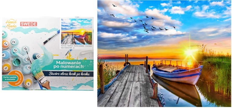 Schilderen op nummer Avond aan het meer