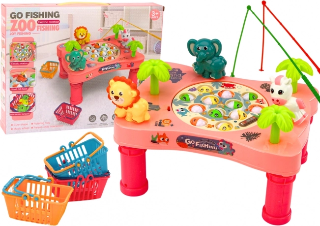 Tafelspel vissen vangen – roze tafeltje voor kinderen