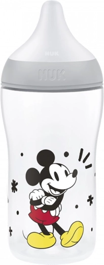 NUK Perfect Match babyfles met temperatuurcontrole Disney Mickey 260 ml grijs