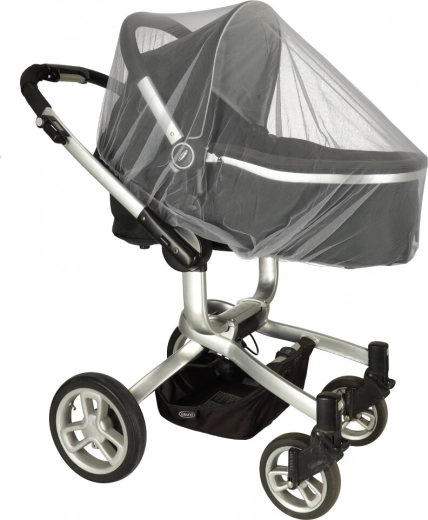 Universele elastische muggennet voor kinderwagen 140 cm – Grijs