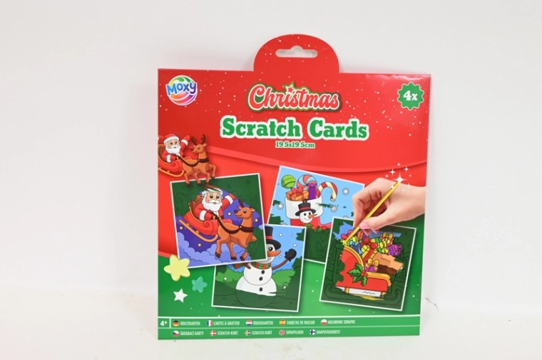 CCG kerstkraskaartset 4 stuks 19 × 19 cm + pen