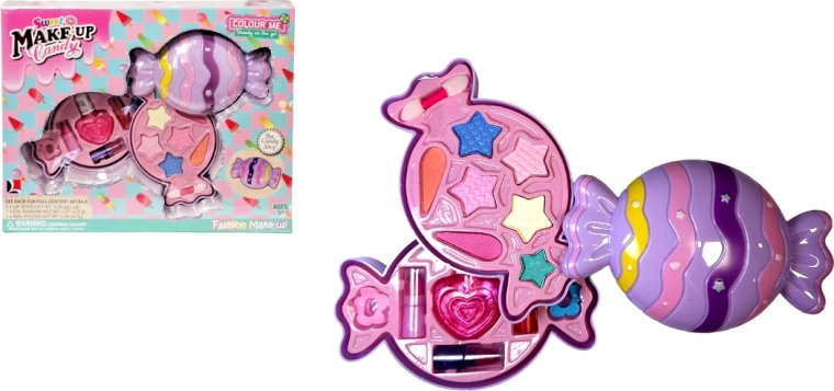 Cosmeticaset voor een pop in een palette in de vorm van een snoepje - 1 stuk
