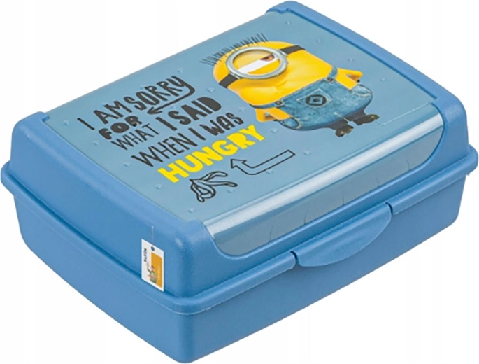 Lunchbox Minions met clip, 17 × 13 × 7 cm, blauw