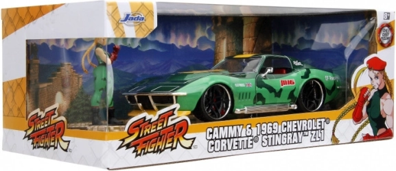 Jada Toys Street Fighter 1969 Chevrolet Corvette 1:24 met Cammy-figuur