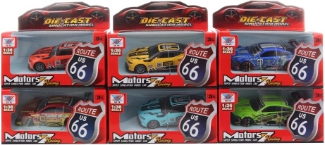 Metalen sportautootje met terugtrekmotor