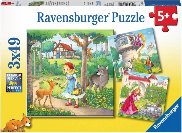 Ravensburger puzzel Klassieke sprookjes 3x49 stukjes