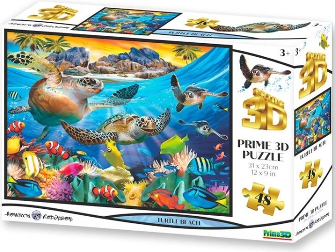 3D-puzzel schildpaddenstrand 48 stukjes