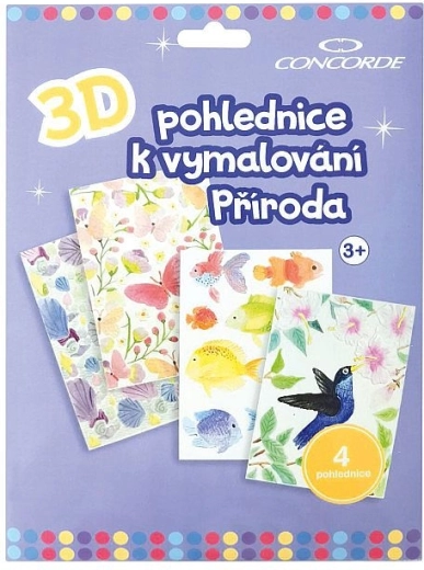 3D ansichtkaarten om in te kleuren Natuur