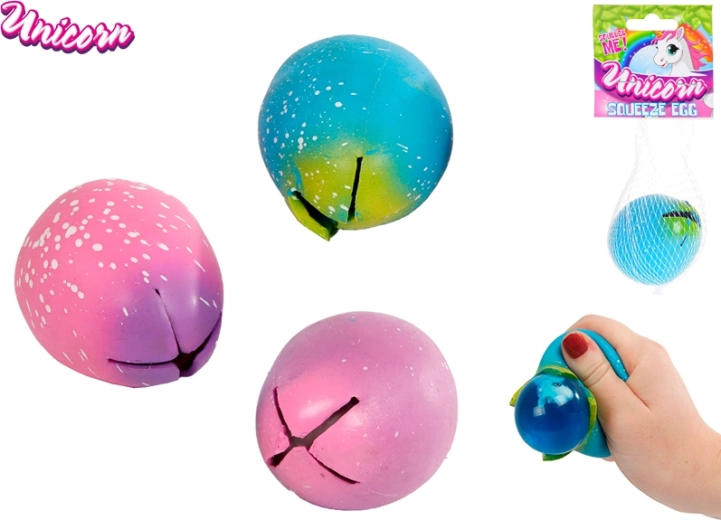 Unicorn samendrukbaar antistress-ei met eenhoorn