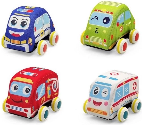 SmilyPlay zacht pluchen hulpdienst-autootje (ambulance) - 1 stuk