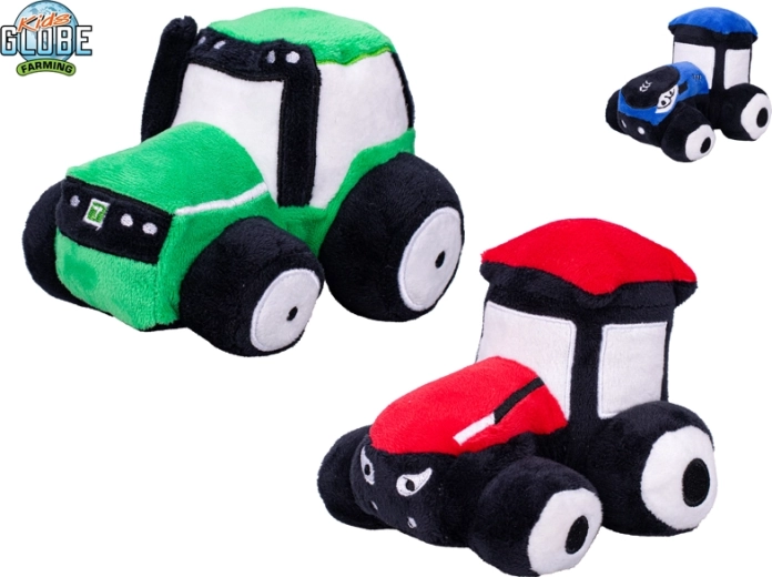 Pluchen tractor Kids Globe Farming 13 cm