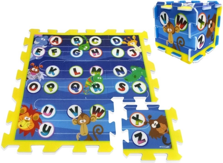 Schuimpuzzel – educatieve speelmat jungle-alfabet 93 × 93 cm
