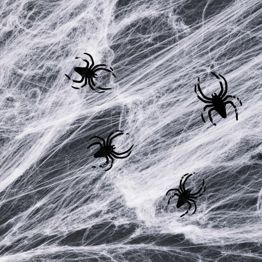 Witte Halloween-spinnenweb met spinnen