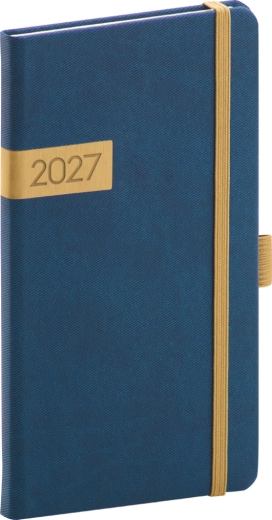 Notique zakagenda Twill 2027 blauw-goud 9 x 15,5 cm