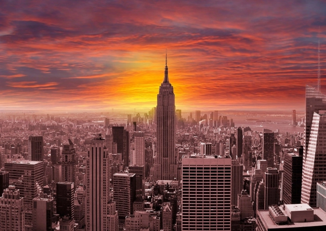 Geniet van Puzzel Zonsondergang boven de skyline van New York 1000 stukjes