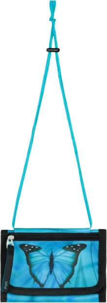 Portemonnee voor om de nek met vlindermotief