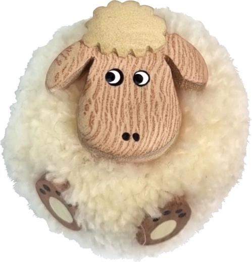 Houten magneet met pompon – schaap