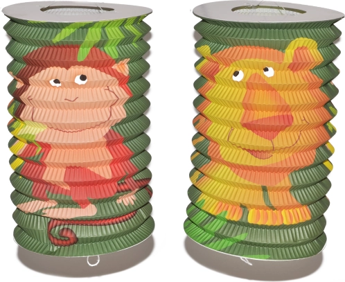 Lampion cilinder met dierenmotief 16 cm