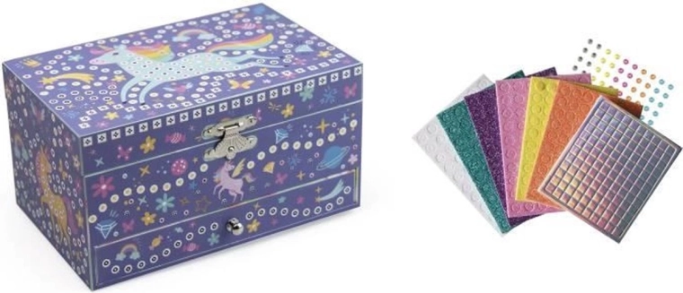 Mozaïek 3D muziekjuwelendoos met eenhoorn Stick & Fun