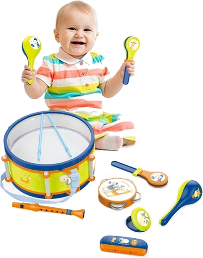 PLEJO trommel met muziekinstrumenten