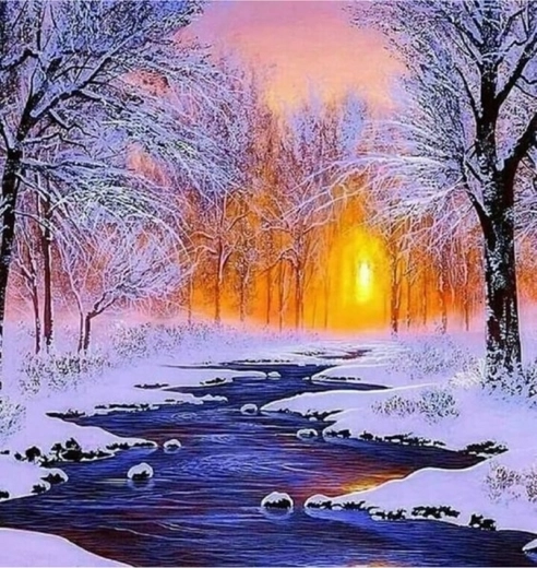 Norimpex diamantpainting Winterbeek 30 × 40 cm